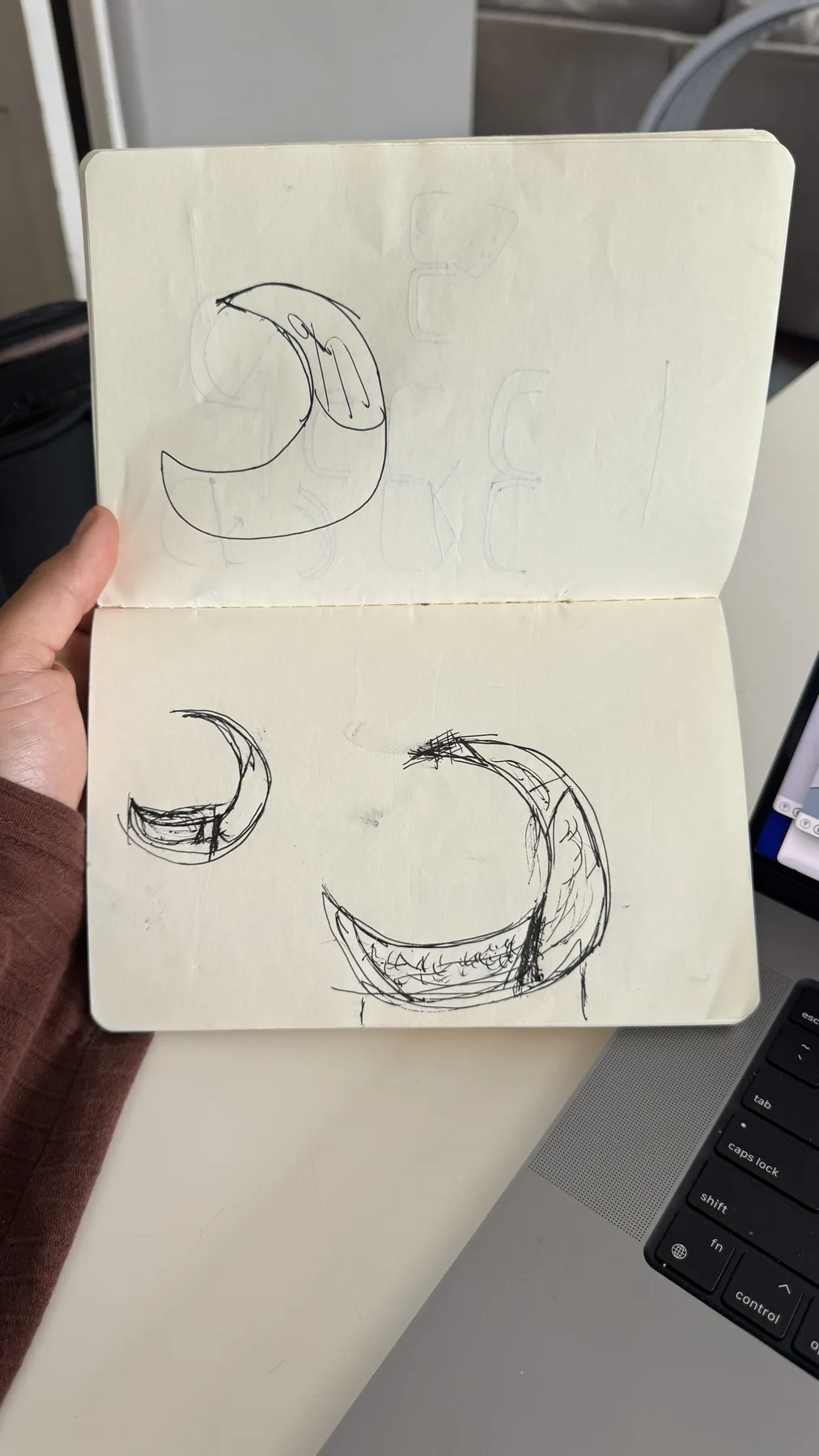 Early hand-drawn MoonBox concept sketches